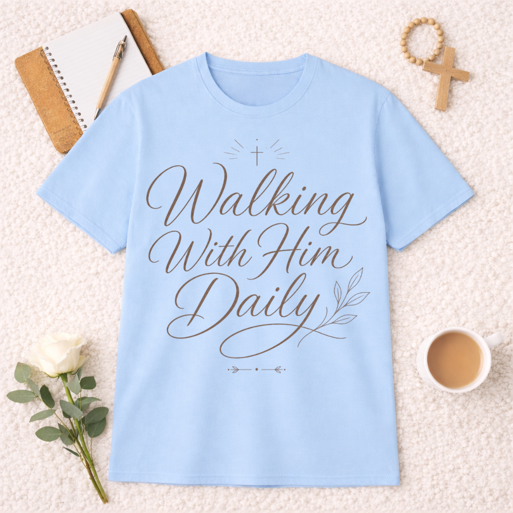 Walking With Him Daily T-Shirt